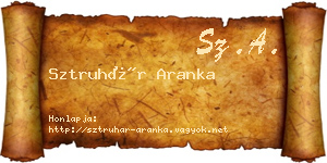 Sztruhár Aranka névjegykártya