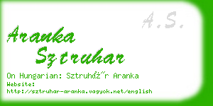 aranka sztruhar business card